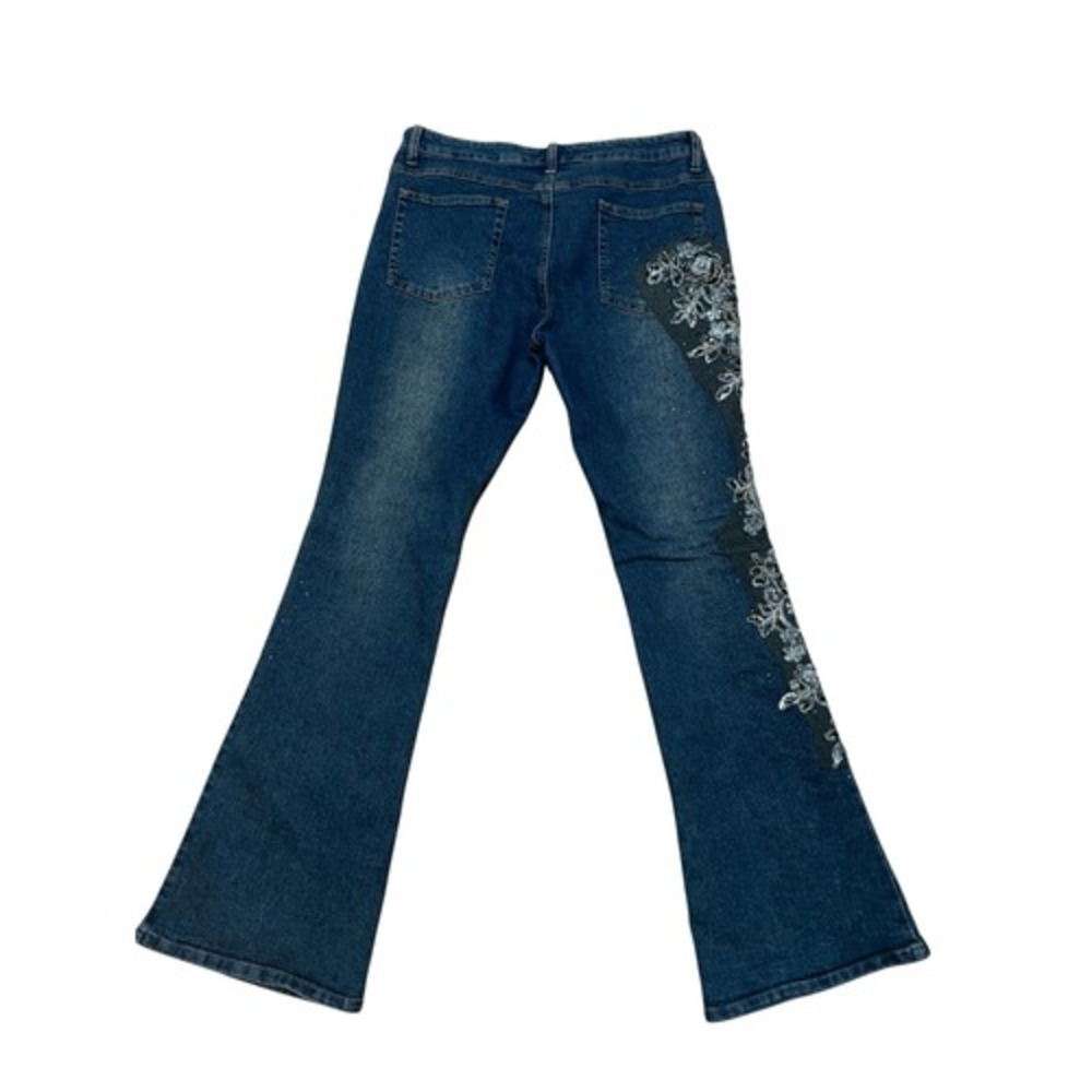 RARE Vintage She's embellished and hand beaded women's Bell Bottom Jeans L RUNS